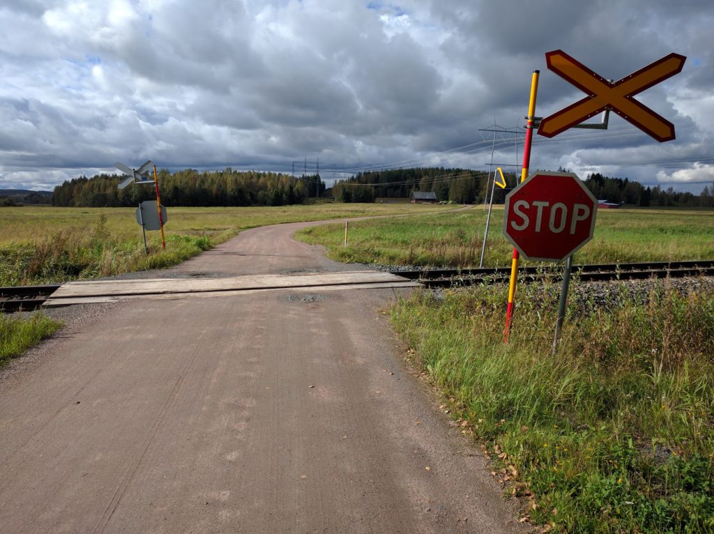 Rail crossing in Seisakkeentie (Vihti)