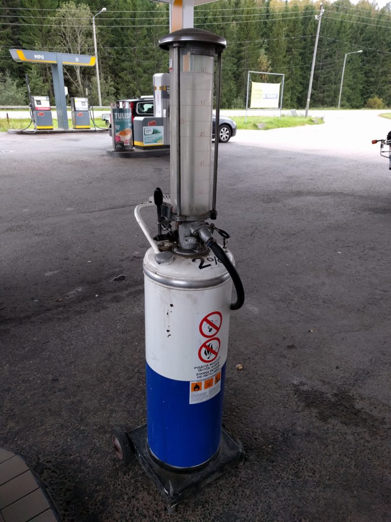Pump in gas station by road 1130 in Espoo.